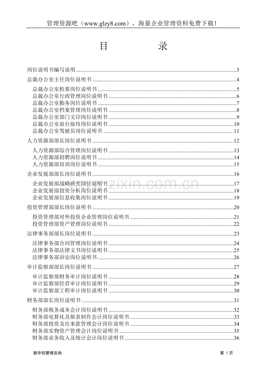 公司全套岗位说明书(实例)范本.doc_第2页