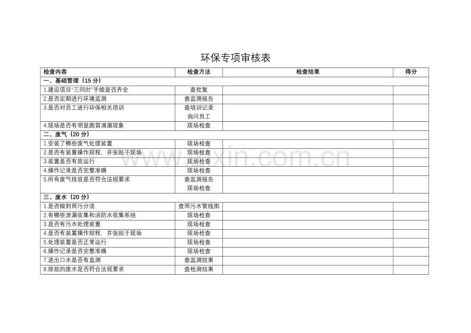 环保检查表.docx_第1页