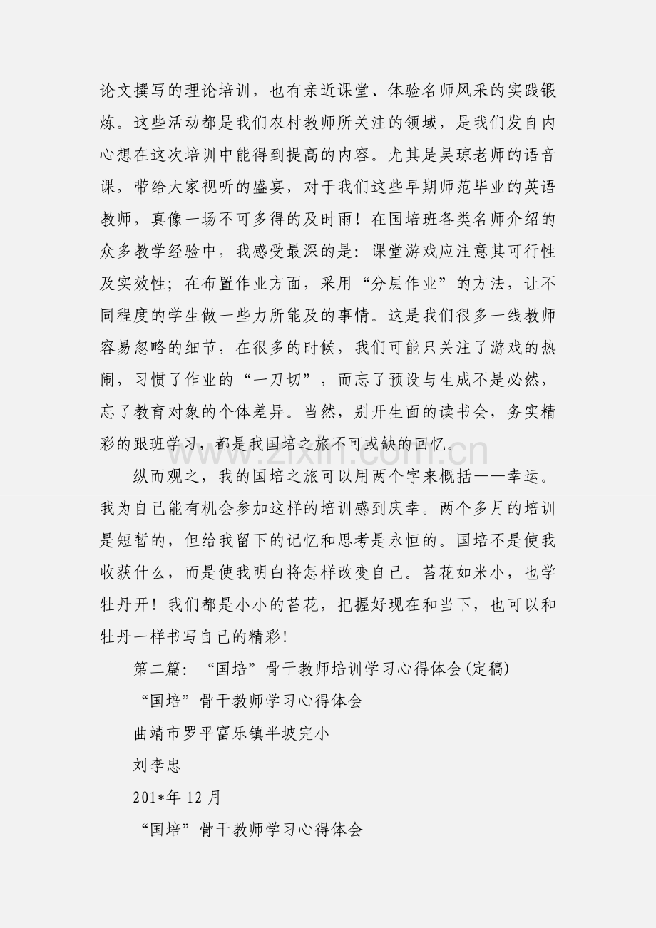 国培骨干教师培训心得(多篇).docx_第2页