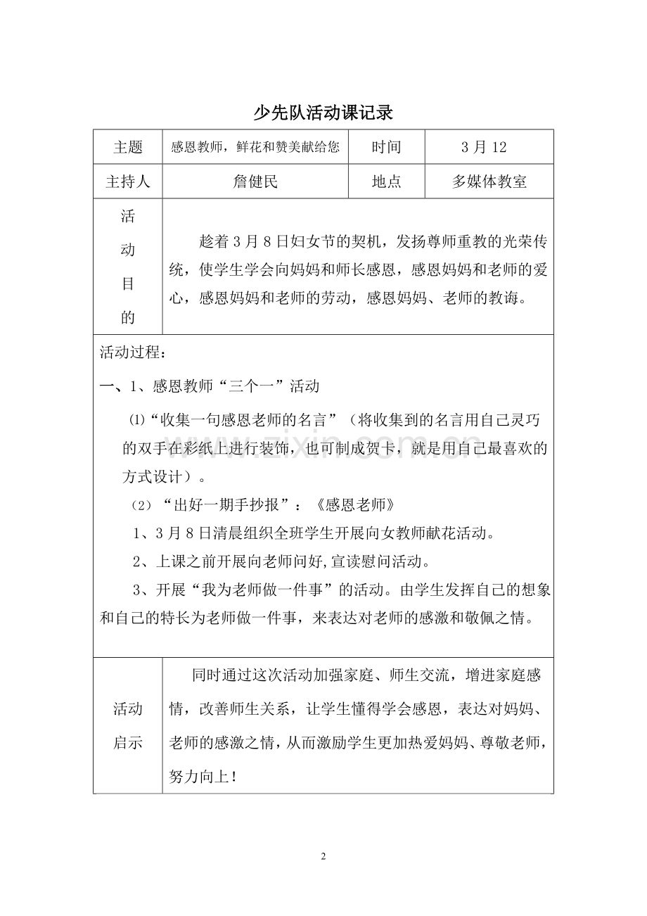 2018下学期少先队活动记录表.doc_第2页