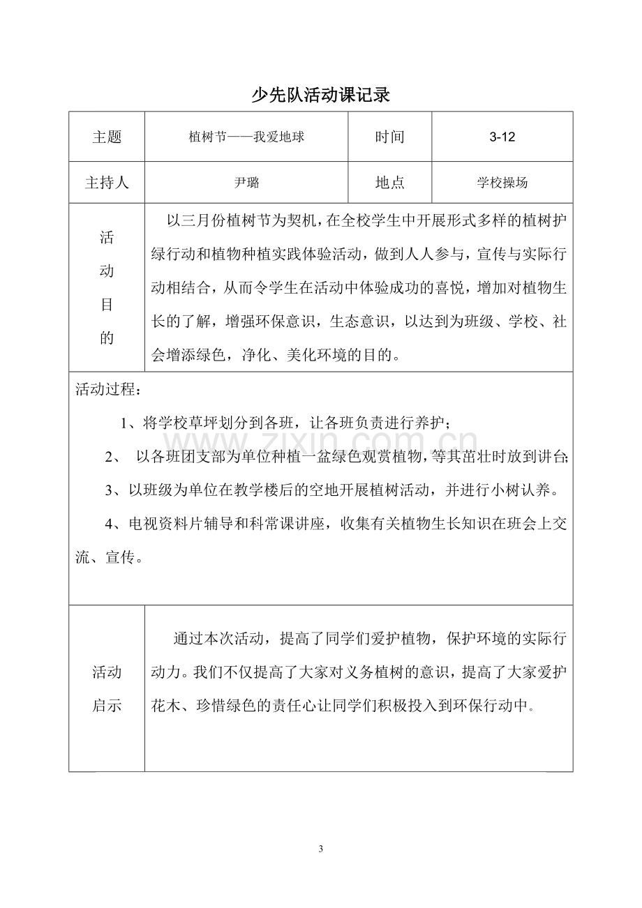 2018下学期少先队活动记录表.doc_第3页