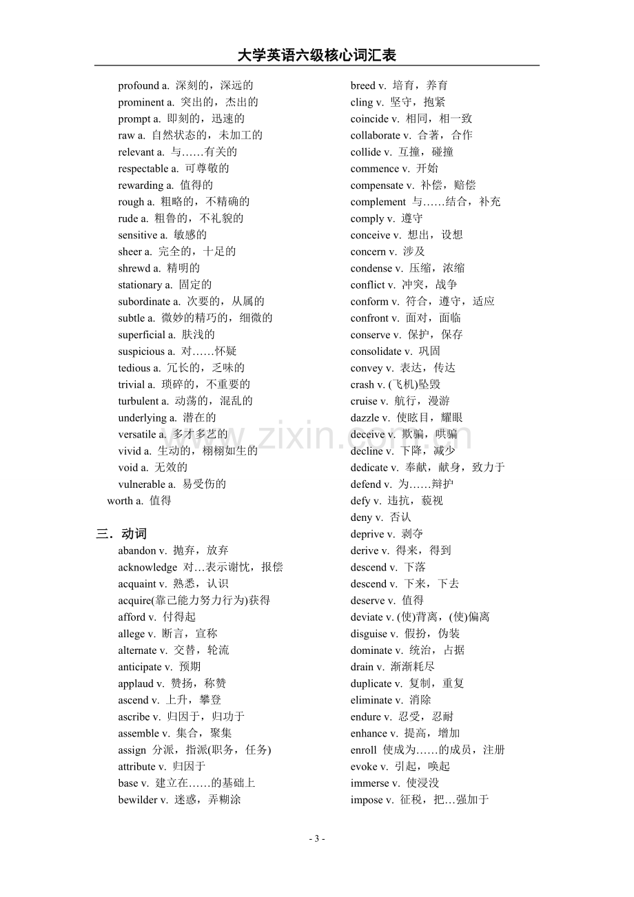 大学英语六级核心词汇表.doc_第3页