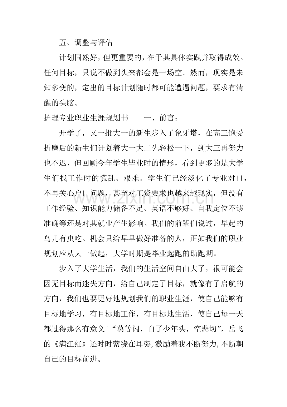 护理专业职业生涯规划书.docx_第3页