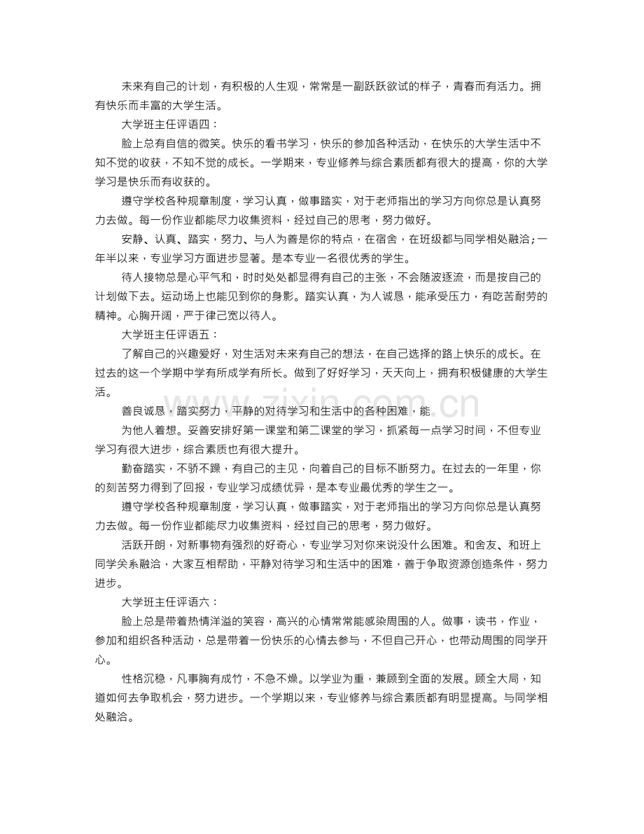 大学班主任学年评语表.doc_第2页