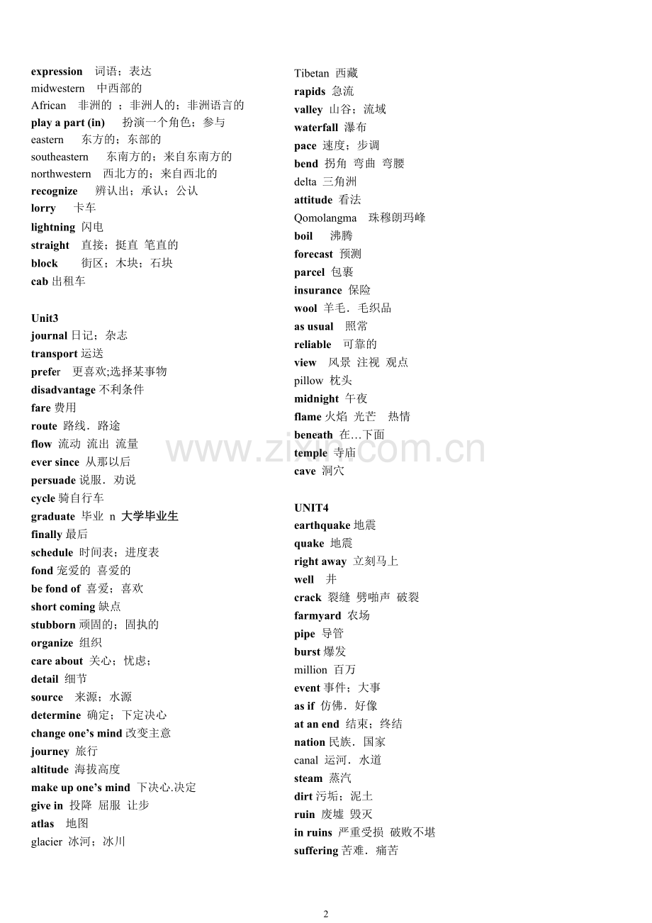 高中英语课本单词表必修一到选修8.doc_第2页