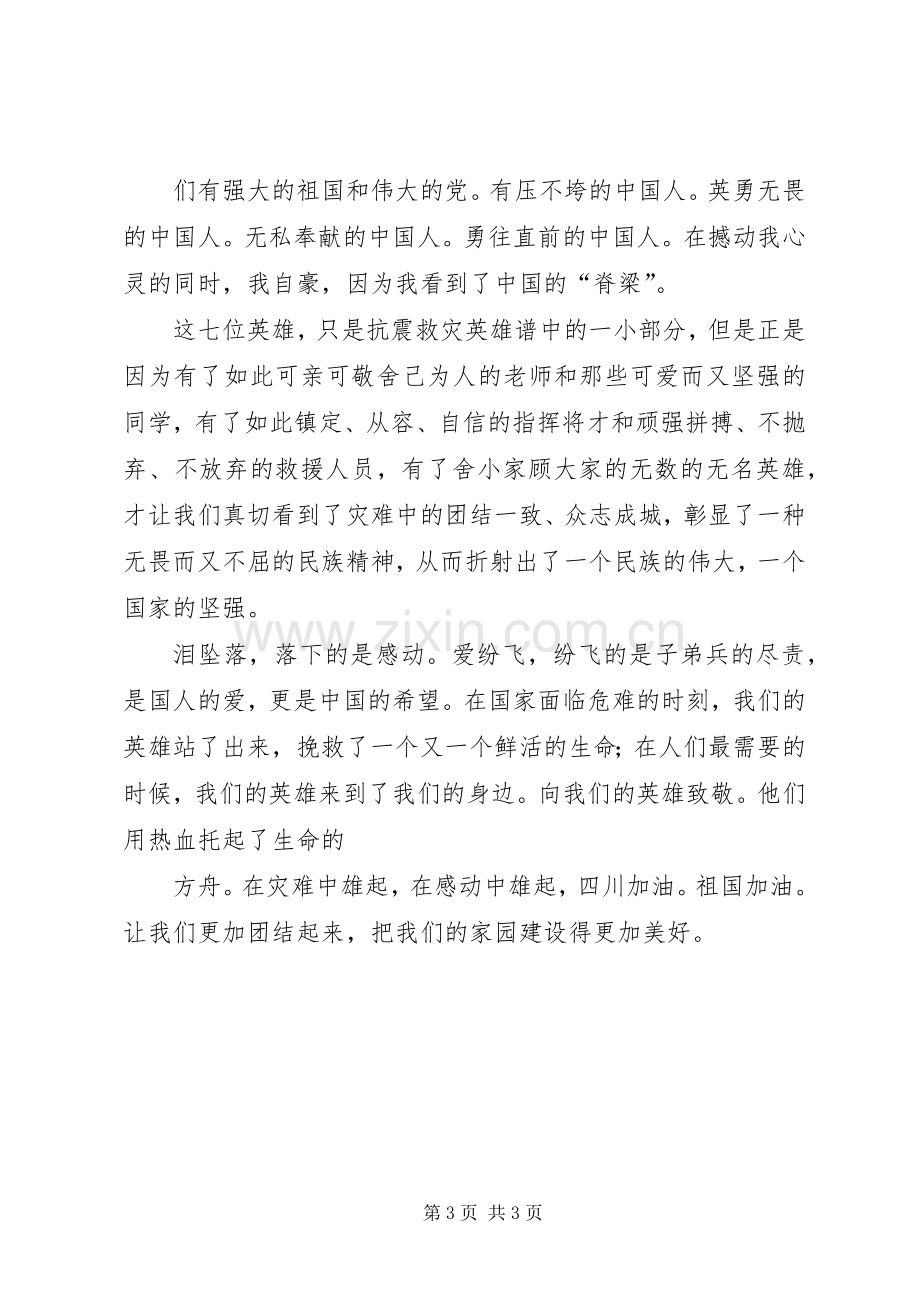 观看抗震救灾英模事迹报告会体会心得.docx_第3页