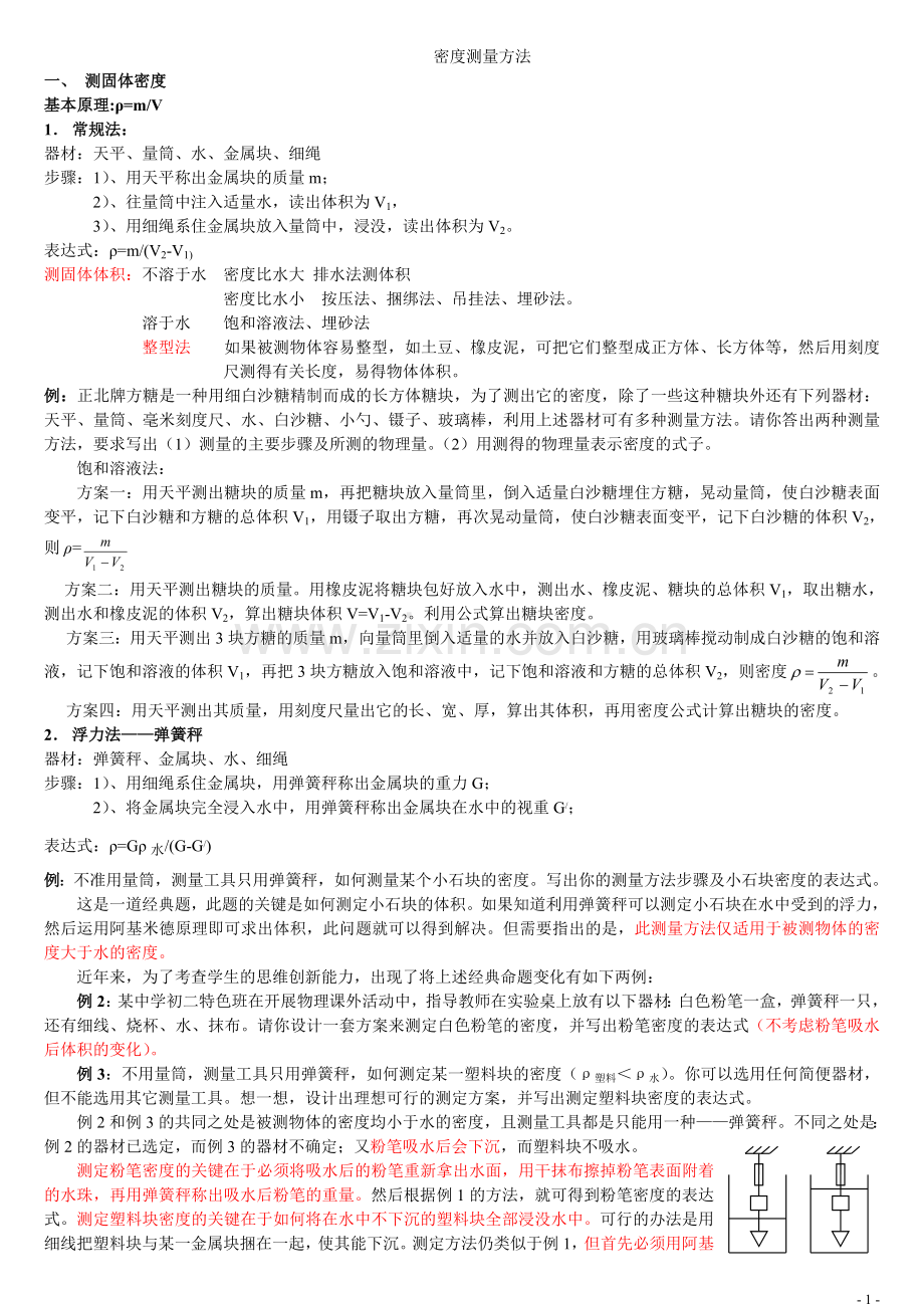 提优计划04密度测量方法总结.doc_第1页