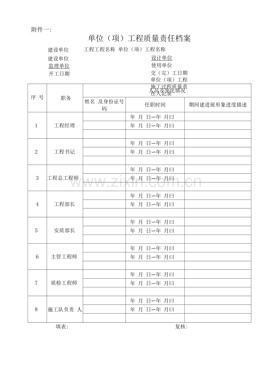 公司工程质量管理记录资料.docx_第1页