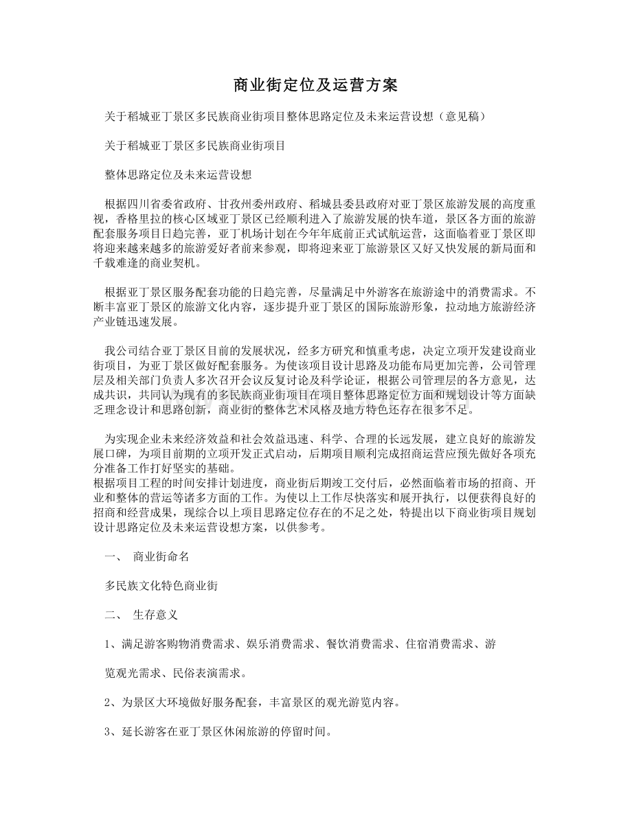 商业街定位及运营方案分析.doc_第1页