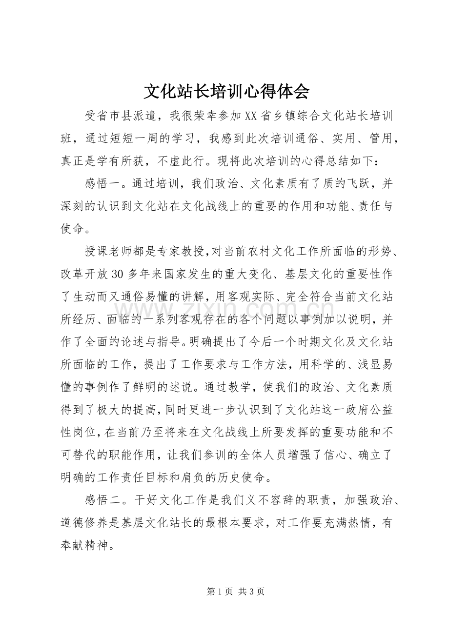 文化站长培训体会心得.docx_第1页