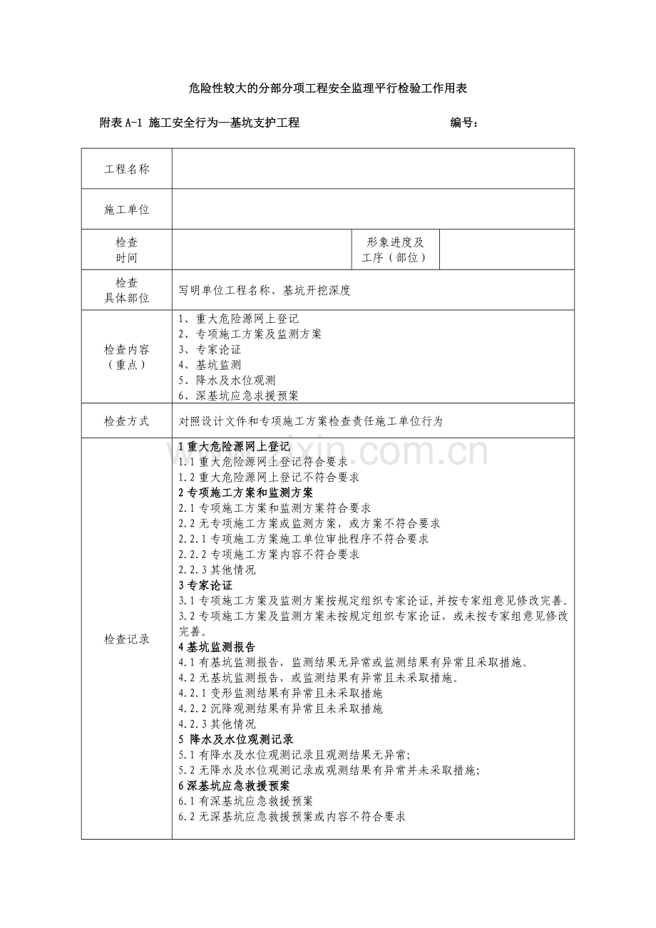 监理平行检验、旁站工作用表全套.doc_第1页