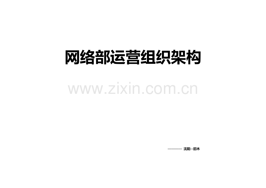 网络部运营组织架构及绩效考核标准.docx_第1页