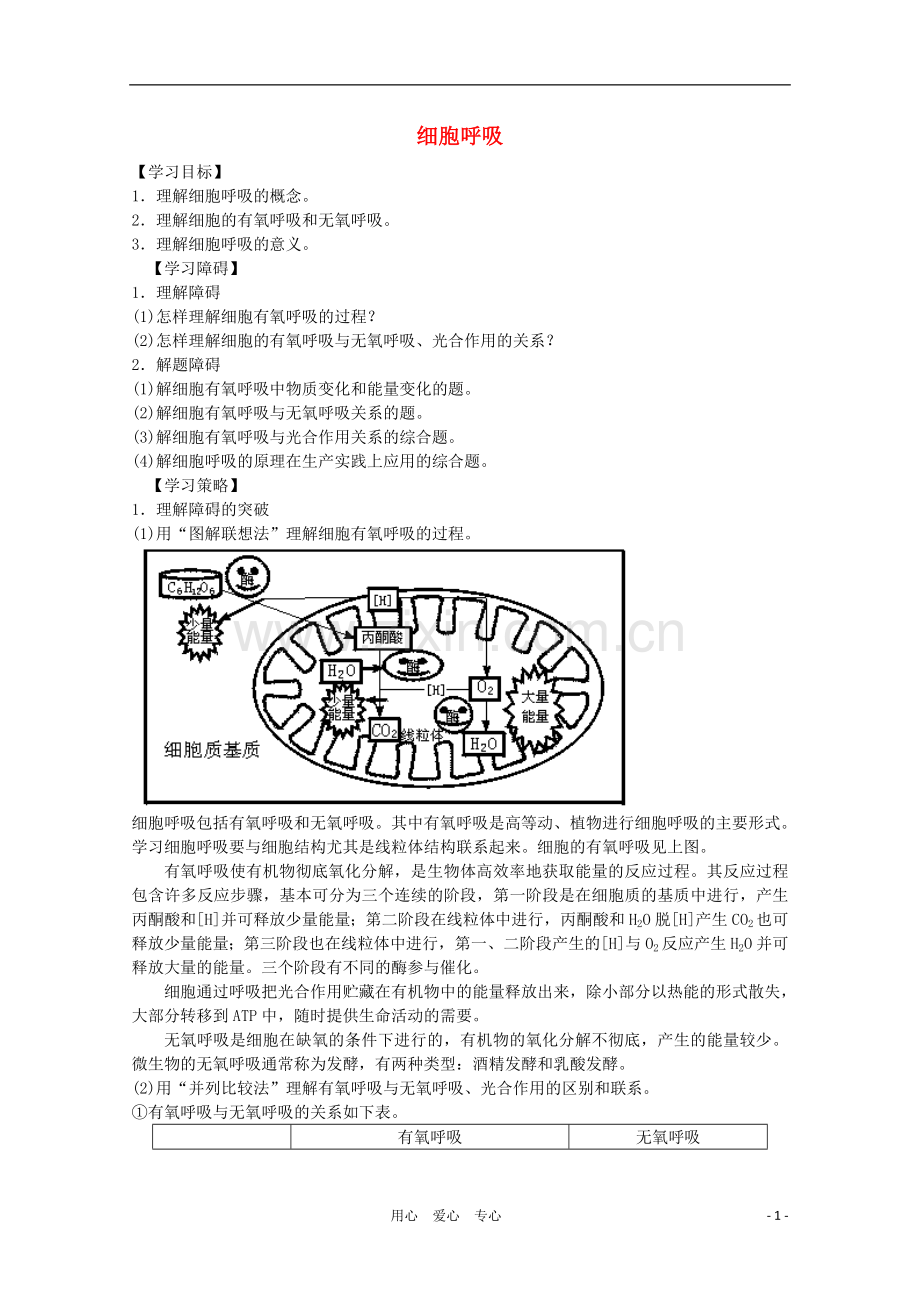 高三生物二轮复习-细胞呼吸教案2-人教版.doc_第1页