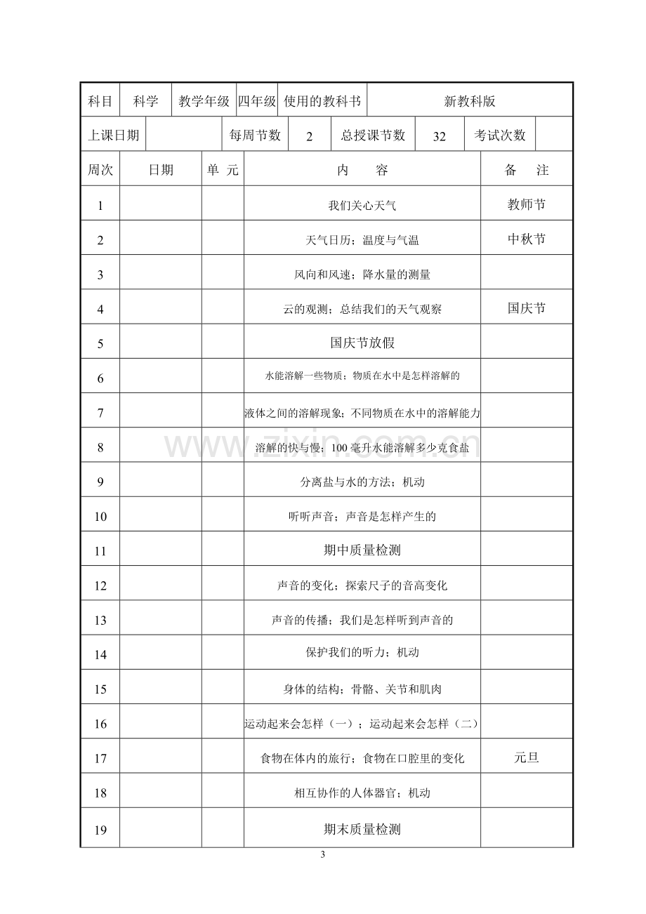 2017教科版四年级上册科学教学计划.doc_第3页