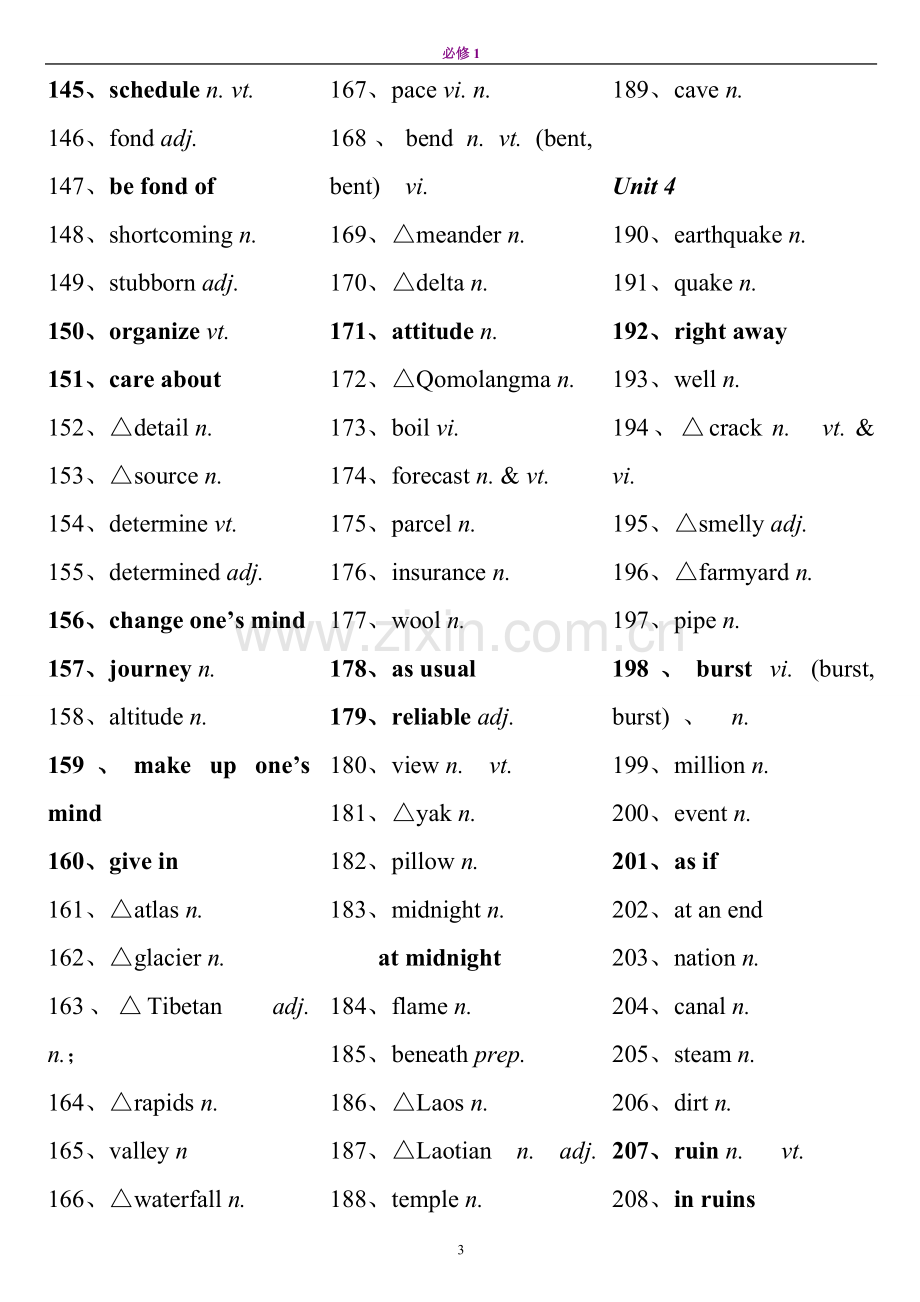 人教版高中英语必修1词汇表--英汉分开[1].doc_第3页