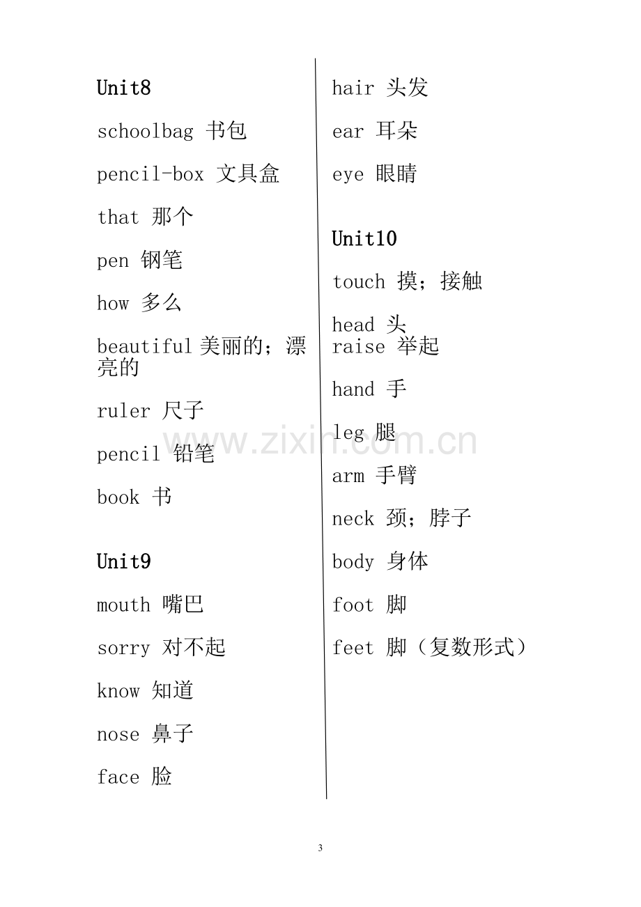 湘少版1-6年级英语单词表(吐血整理).doc_第3页