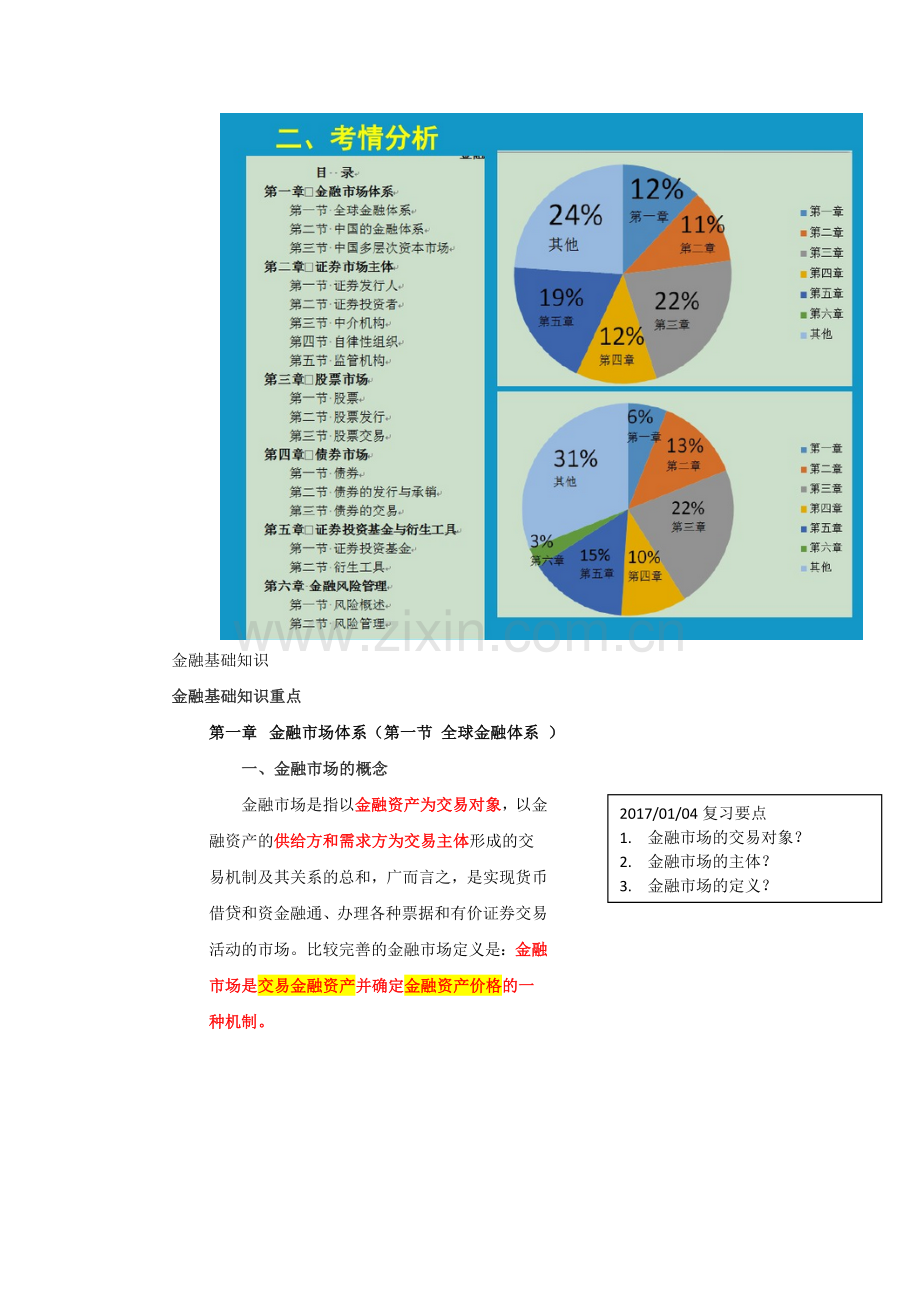 证券从业资格考试-金融市场基础知识课本+笔记提纲.docx_第1页