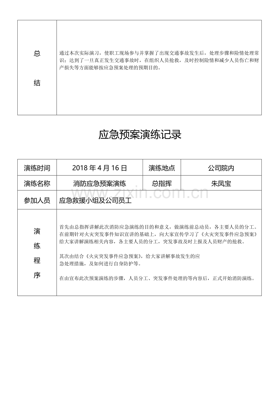 道路旅客运输企业2018年应急预案演练记录.doc_第3页