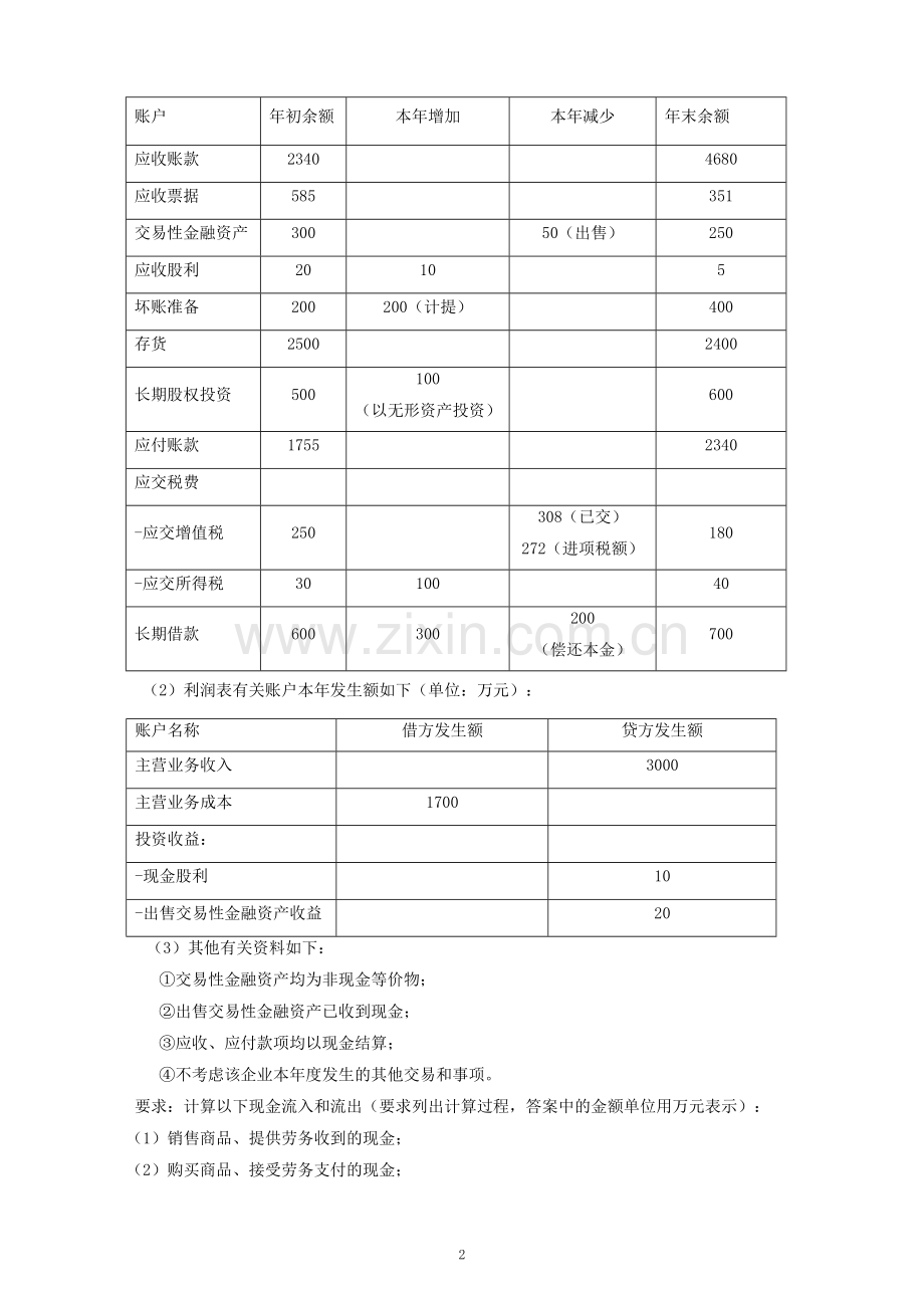 现金流量表五大练习题(答案).doc_第2页