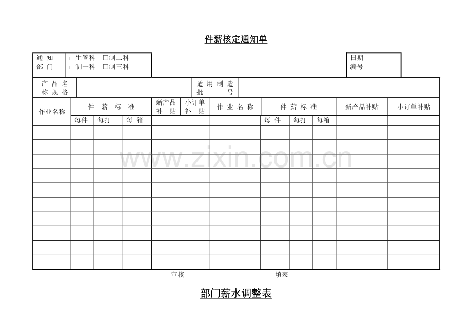 公司企业件薪核定通知单.doc_第1页