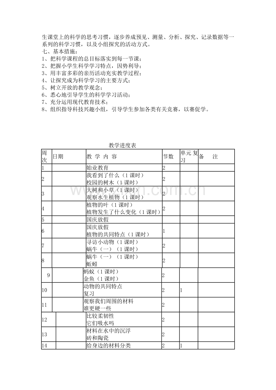 人教版三年级科学上册教学计划.doc_第2页