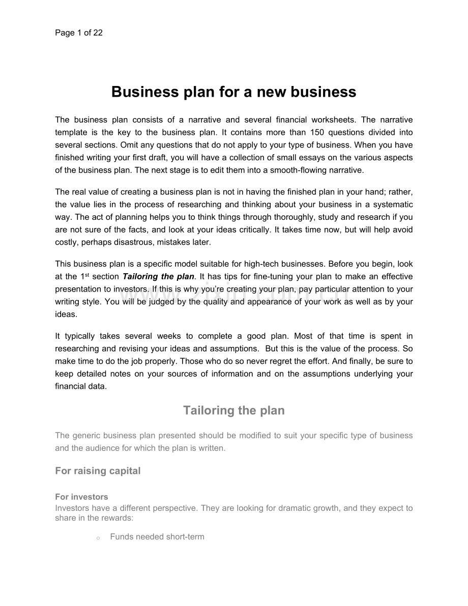 Business-plan-template--全英商业计划书模板.docx_第1页