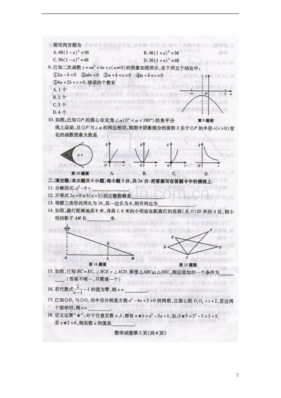 甘肃省张掖市2013年中考数学真题试题(扫描版).doc_第2页