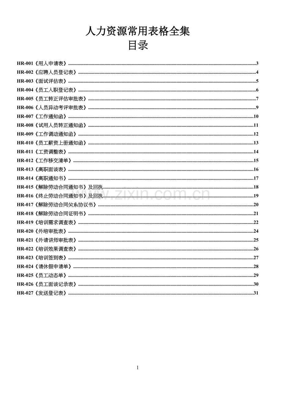 人事部常用表格全集.docx_第1页