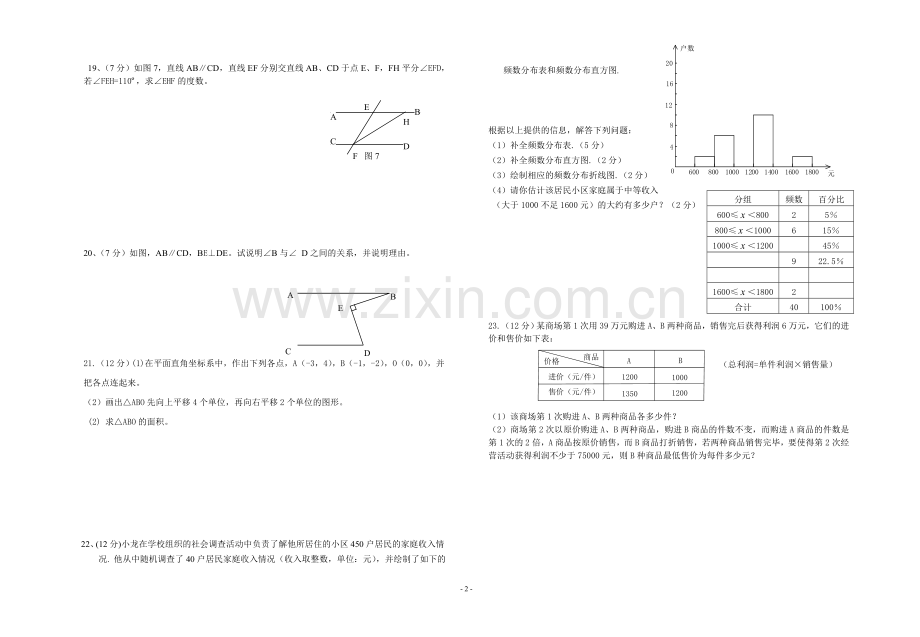 七年级下学期期末复习测试卷.doc_第2页