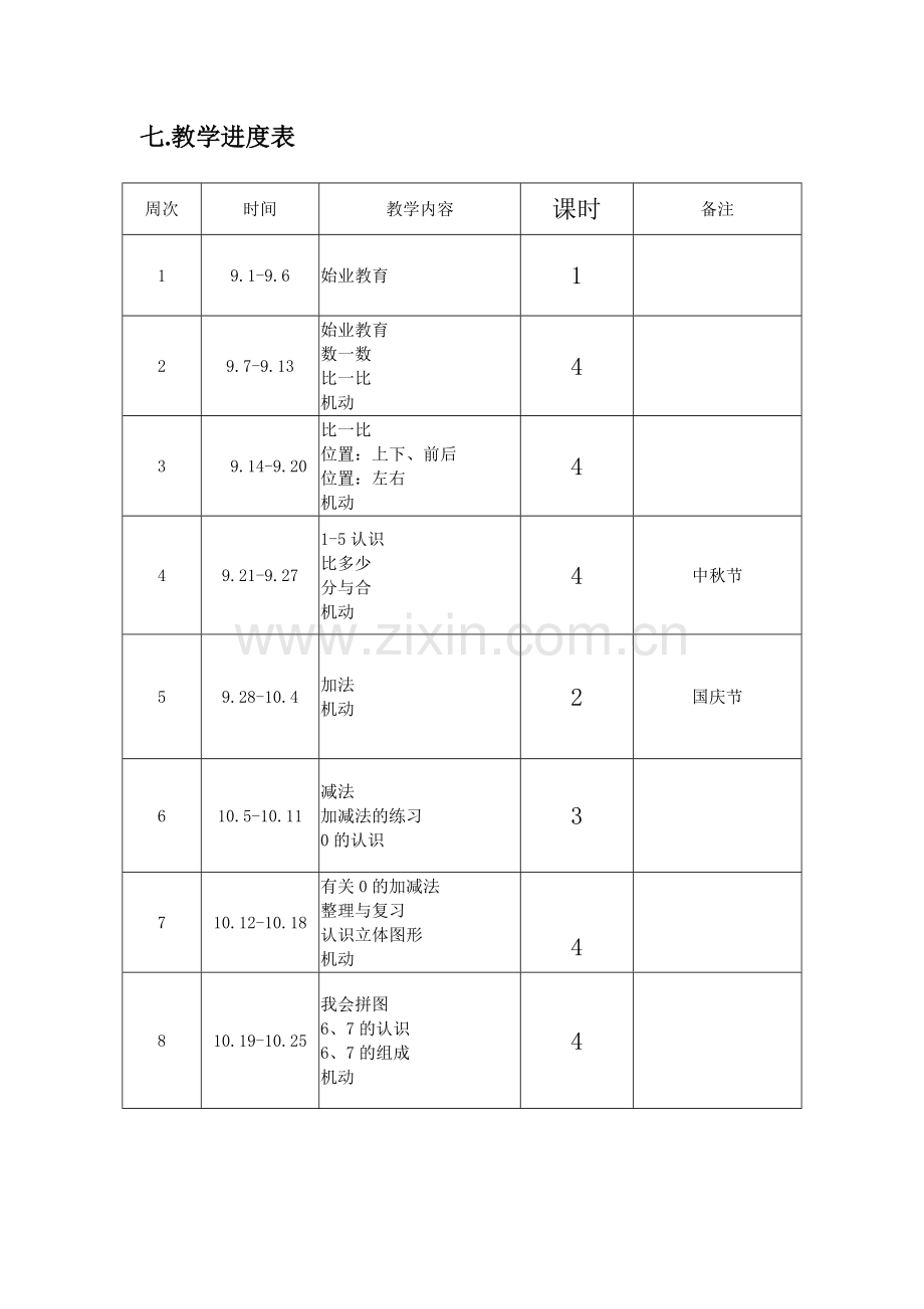 数学一年级教学计划.doc_第1页