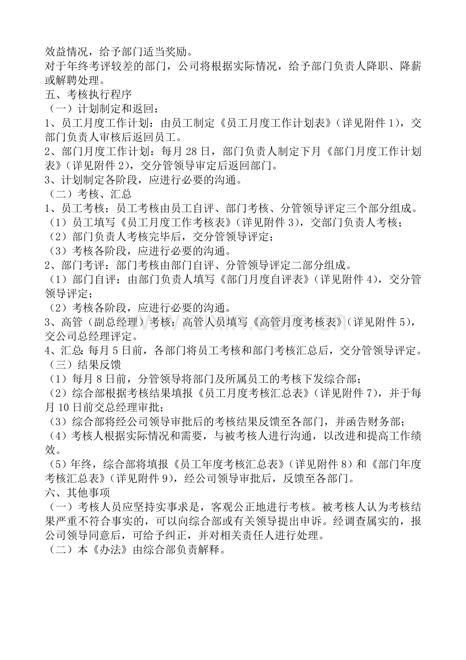 公司职能部门绩效考核办法(附表格).doc_第3页