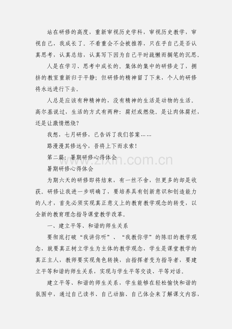 暑期研修心得(多篇).docx_第3页