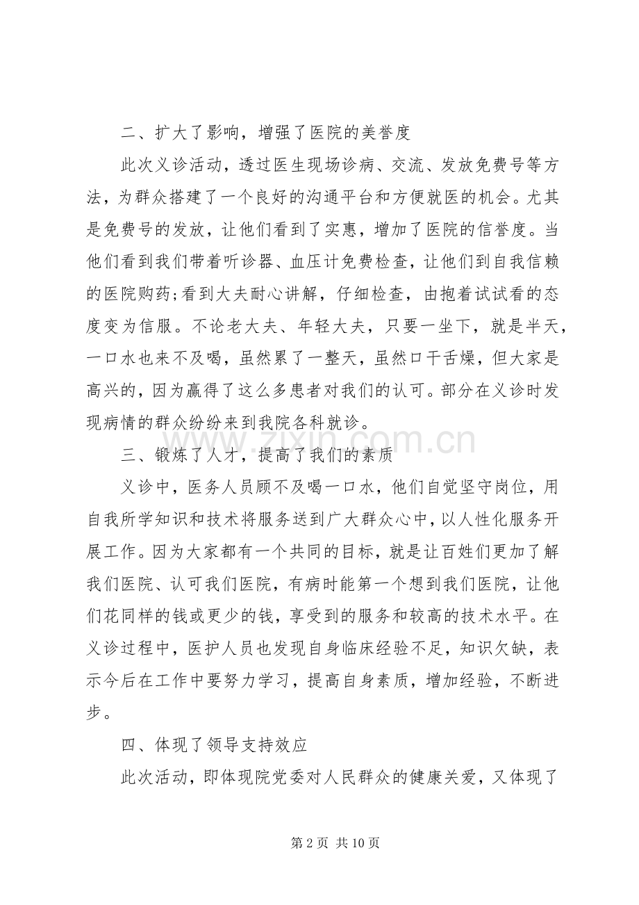 20XX年社区义诊的活动总结.docx_第2页