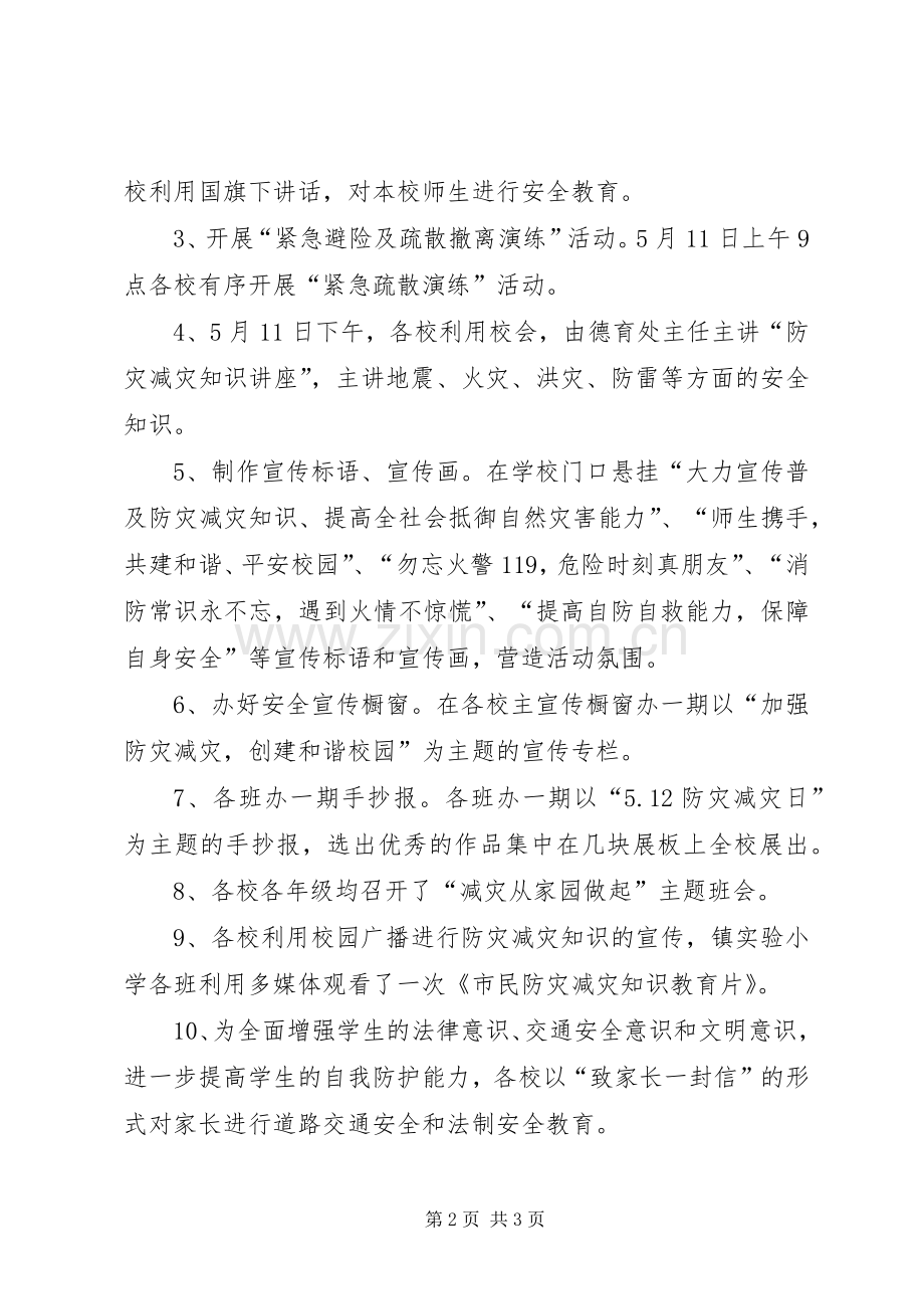 XX年防灾减灾日宣传教育周活动总结 .docx_第2页