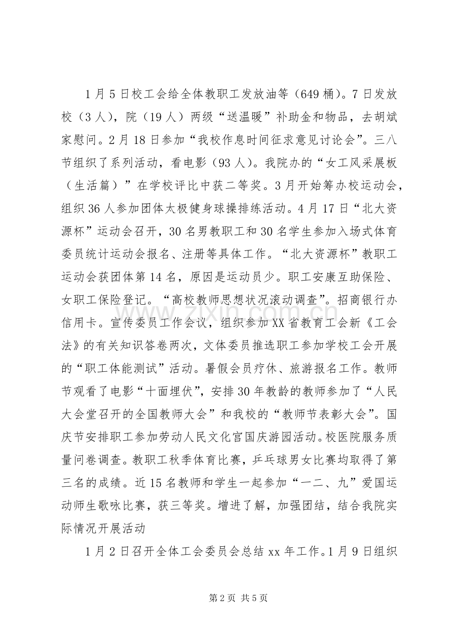 年度学院工会教代会工作总结 .docx_第2页