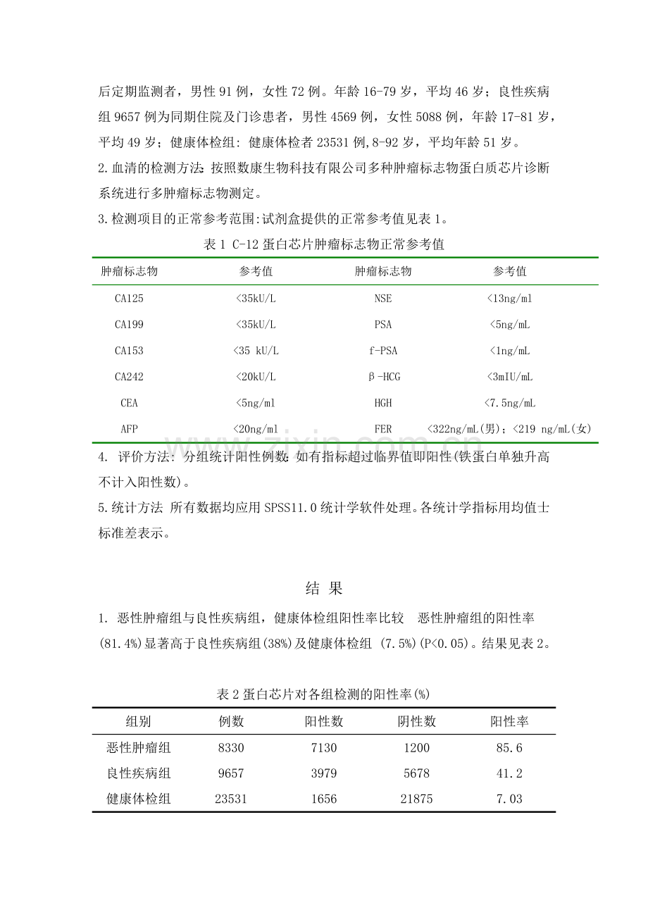 多肿瘤标志物蛋白芯片检测系统在临床应用中的评价.docx_第3页