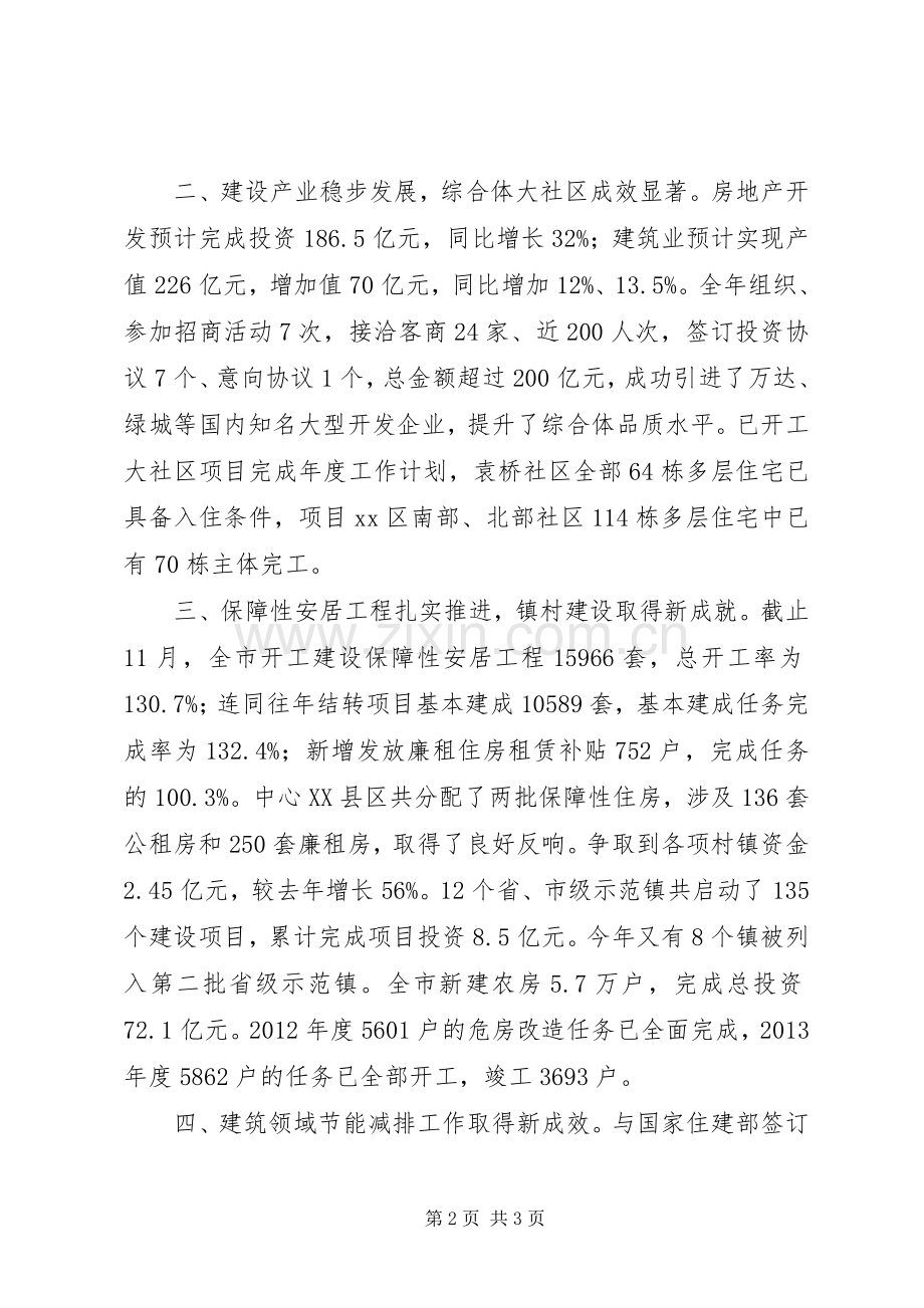 市住房和城乡建设局年度工作总结 .docx_第2页