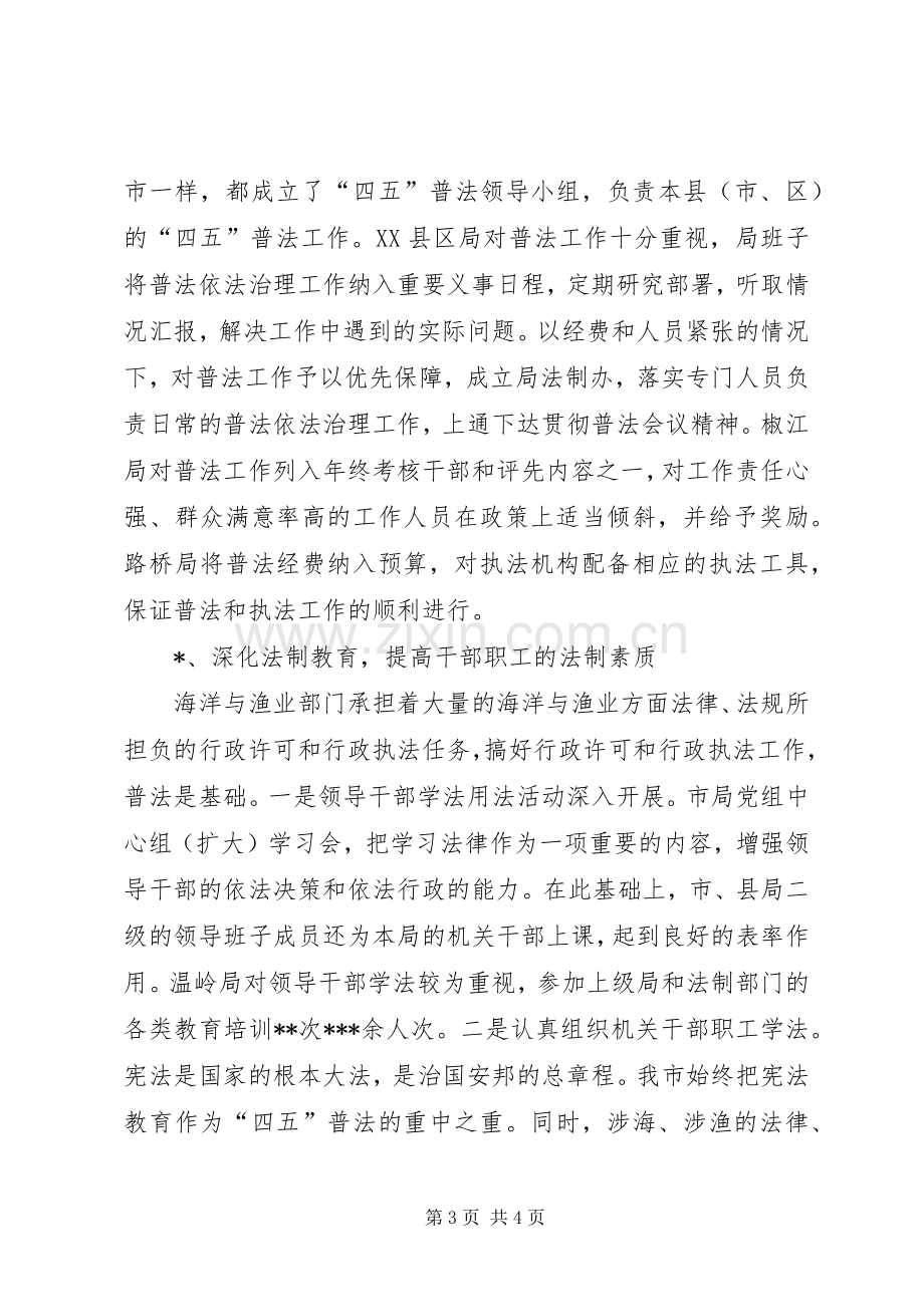 XX市海洋与渔业系统“四五”普法工作总结 .docx_第3页