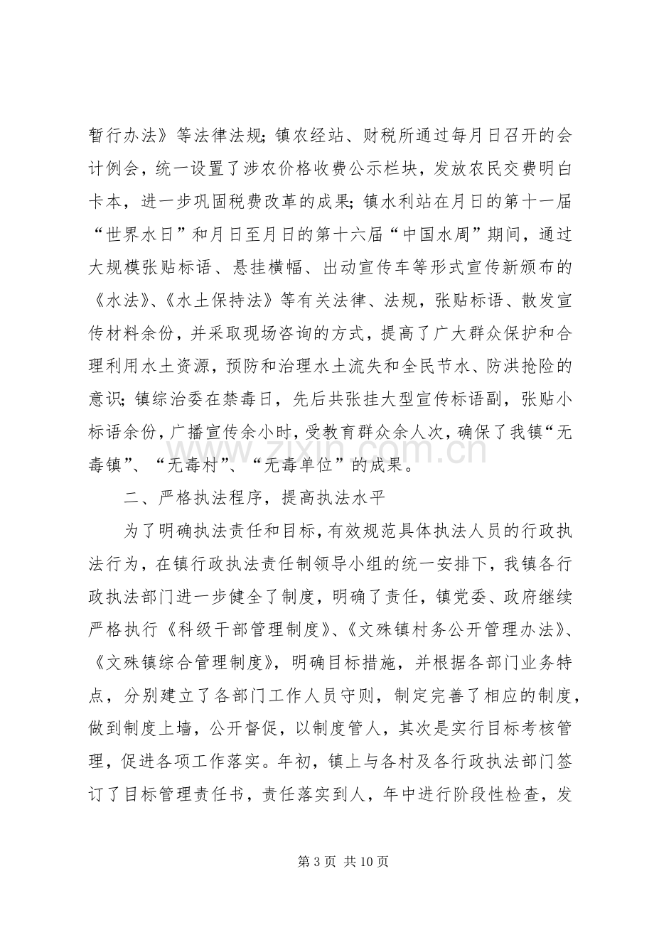 乡镇行政执法自查工作总结 .docx_第3页