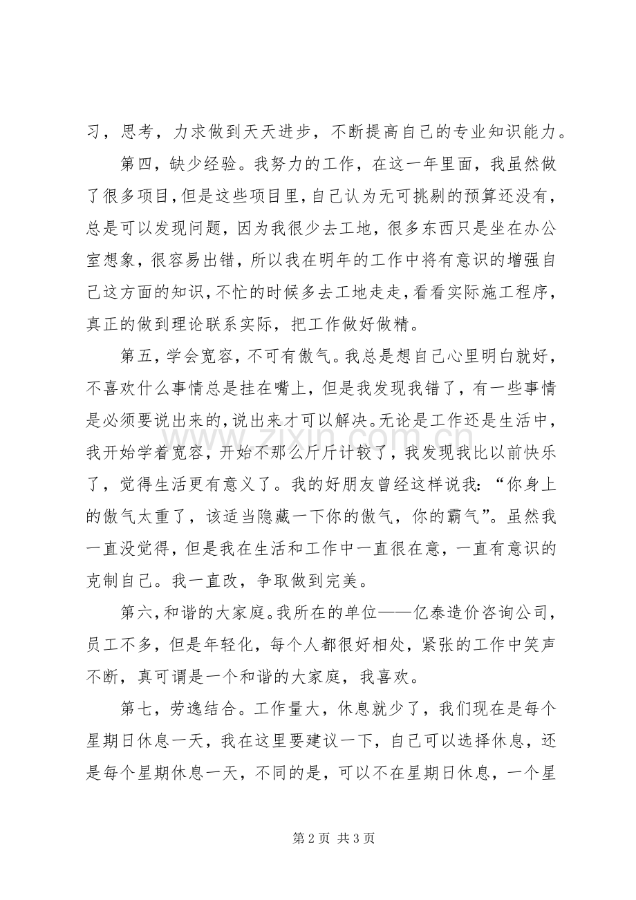 20XX年财务预算个人工作总结.docx_第2页