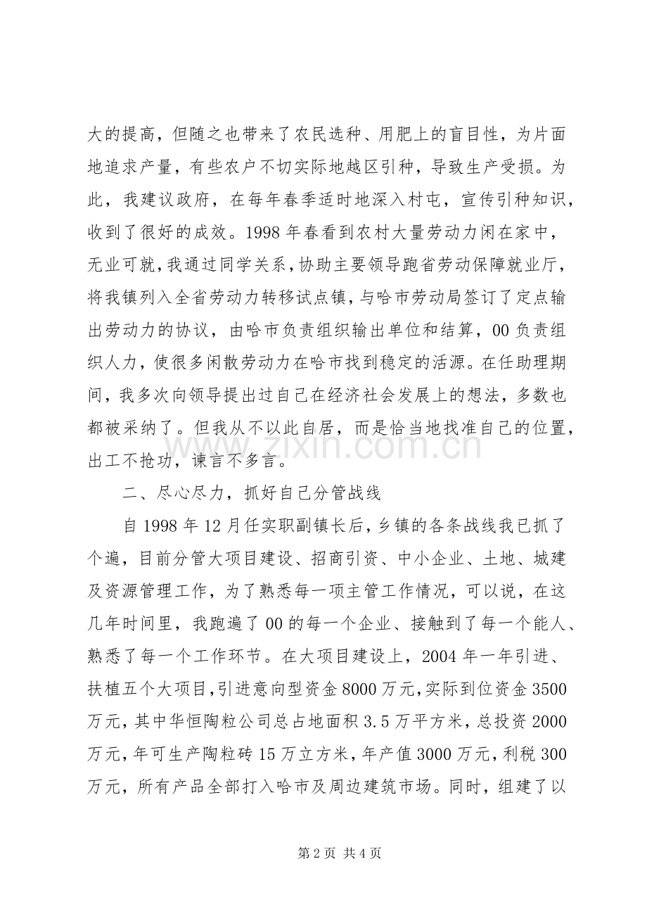 乡镇副镇长个人工作总结 .docx_第2页