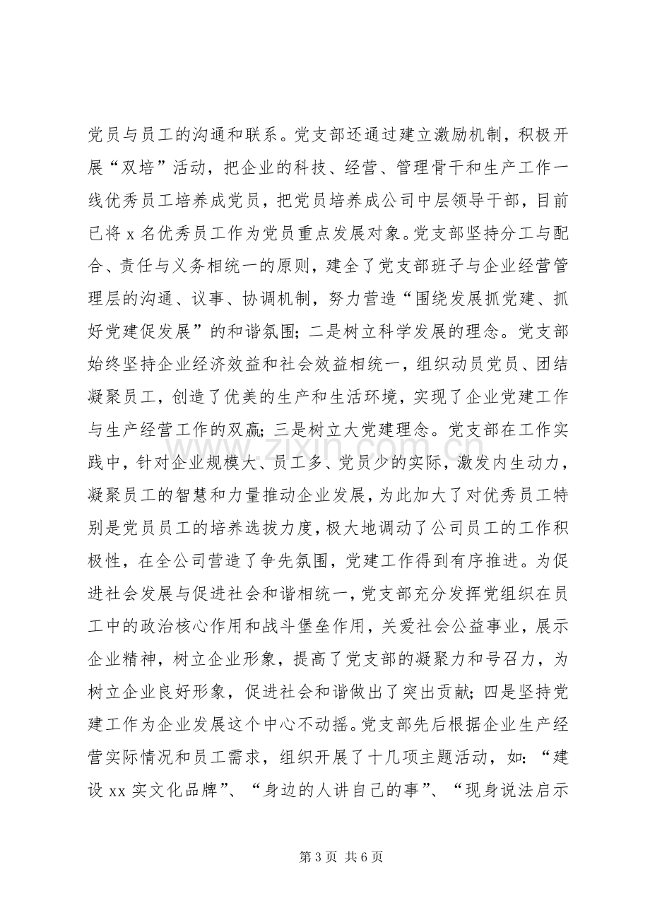 公司党支部年度工作总结 .docx_第3页