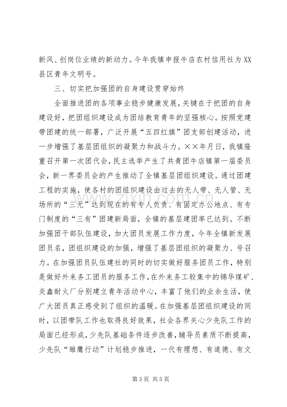 共青团牛店镇委员会年工作总结 .docx_第3页