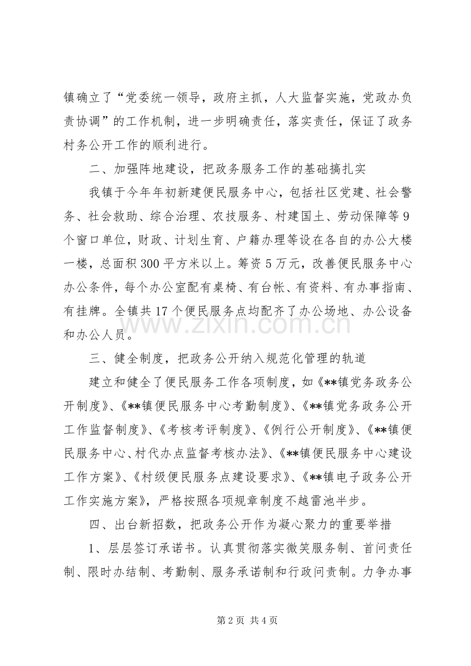 乡镇政务公开政务服务工作总结 .docx_第2页