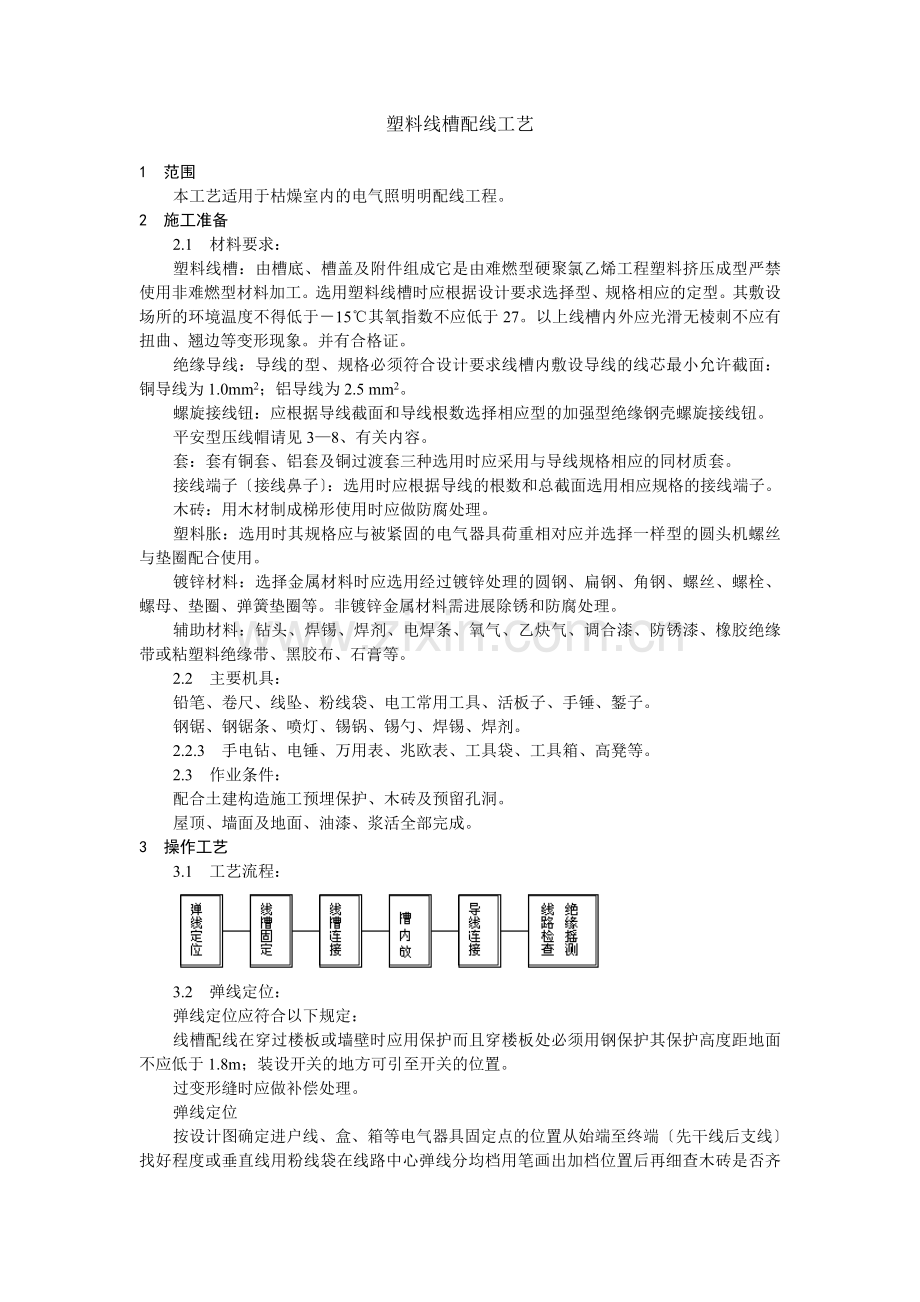 塑料线槽配线工艺标准.doc_第1页