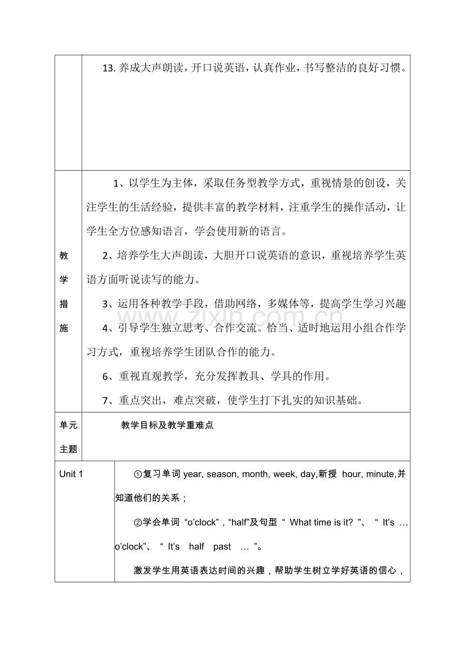 四年级下学期英语教学计划.doc_第2页