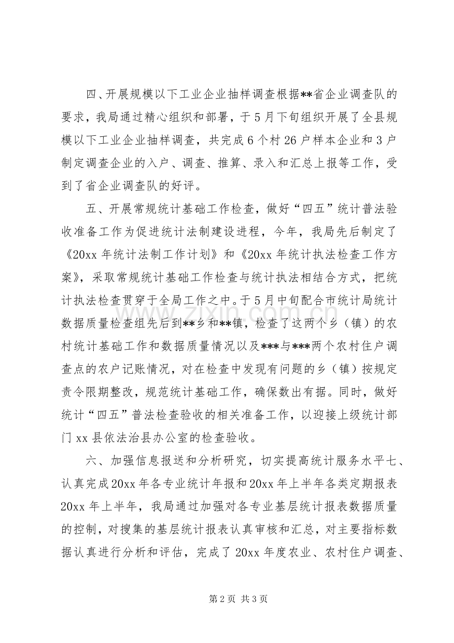 县统计局上半年工作总结 .docx_第2页