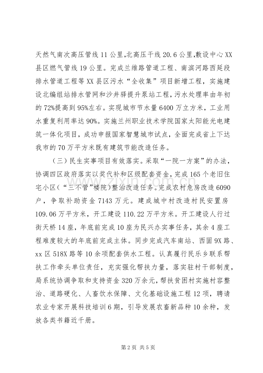 市城乡建设局工作总结报告 .docx_第2页