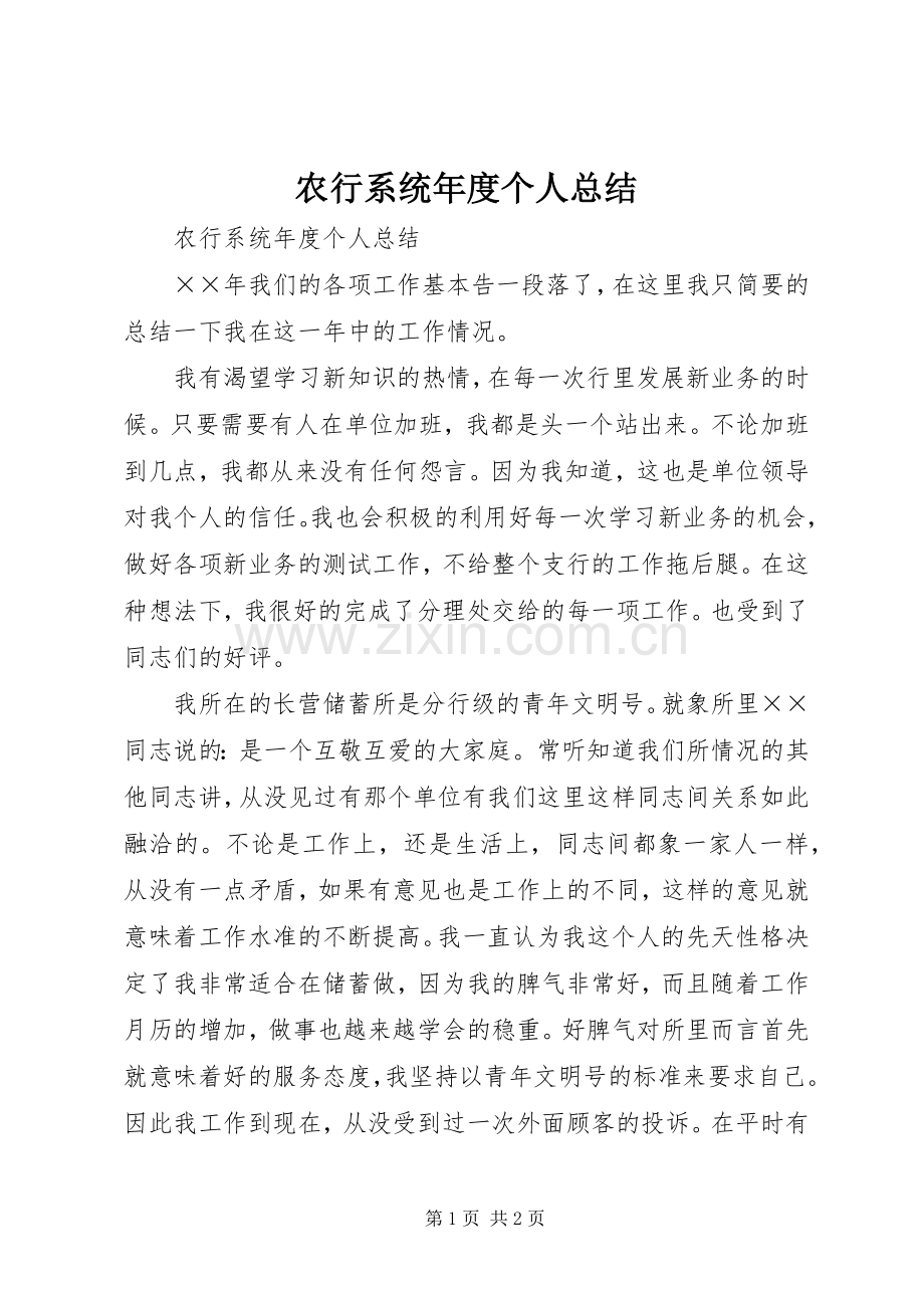 农行系统年度个人总结 .docx_第1页