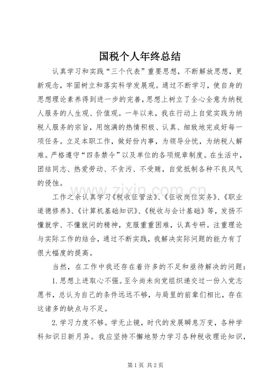 国税个人年终总结 .docx_第1页